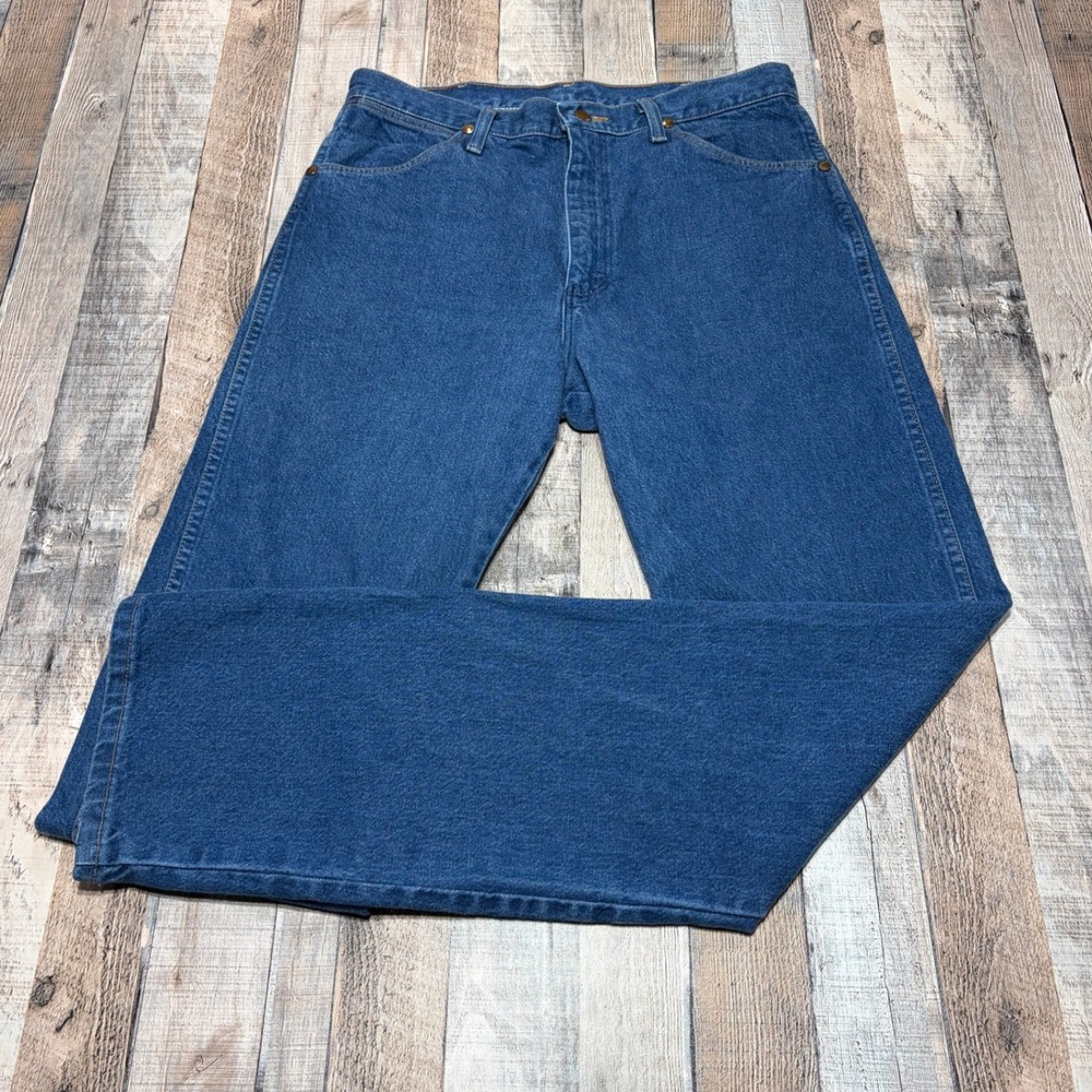 Wrangler Cowboy Cut Jeans Mens 33x36 Blue Denim Straight Leg Western Workwear